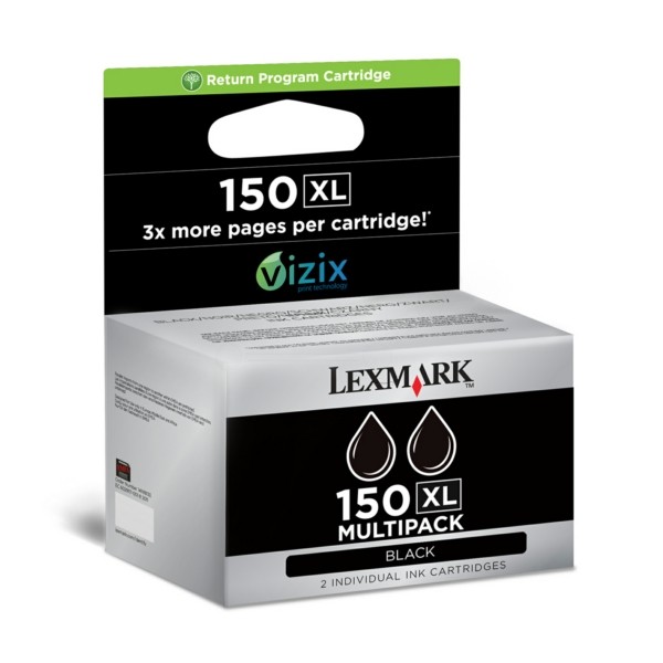 Lexmark Tintenpatrone Nr. 150XL schwarz 14N1813E VE=2