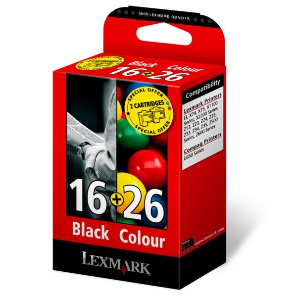 Lexmark Druckkopf Nr. 16 + Nr. 26 schwarz + color 80D2126