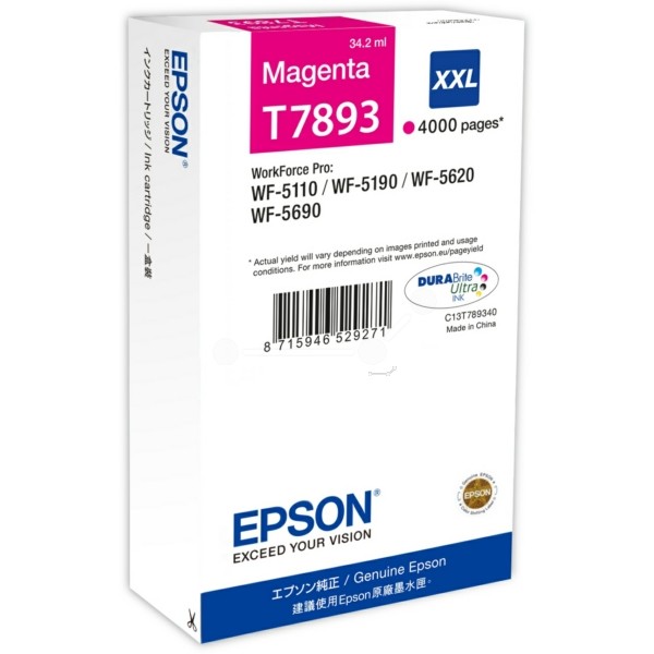 Epson Tintenpatrone T7893 XXL magenta C13T789340
