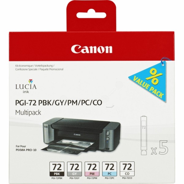 Canon Tintenpatrone PGI-72 PBK,GY,PM,PC,CO 6403B007 MultiPack